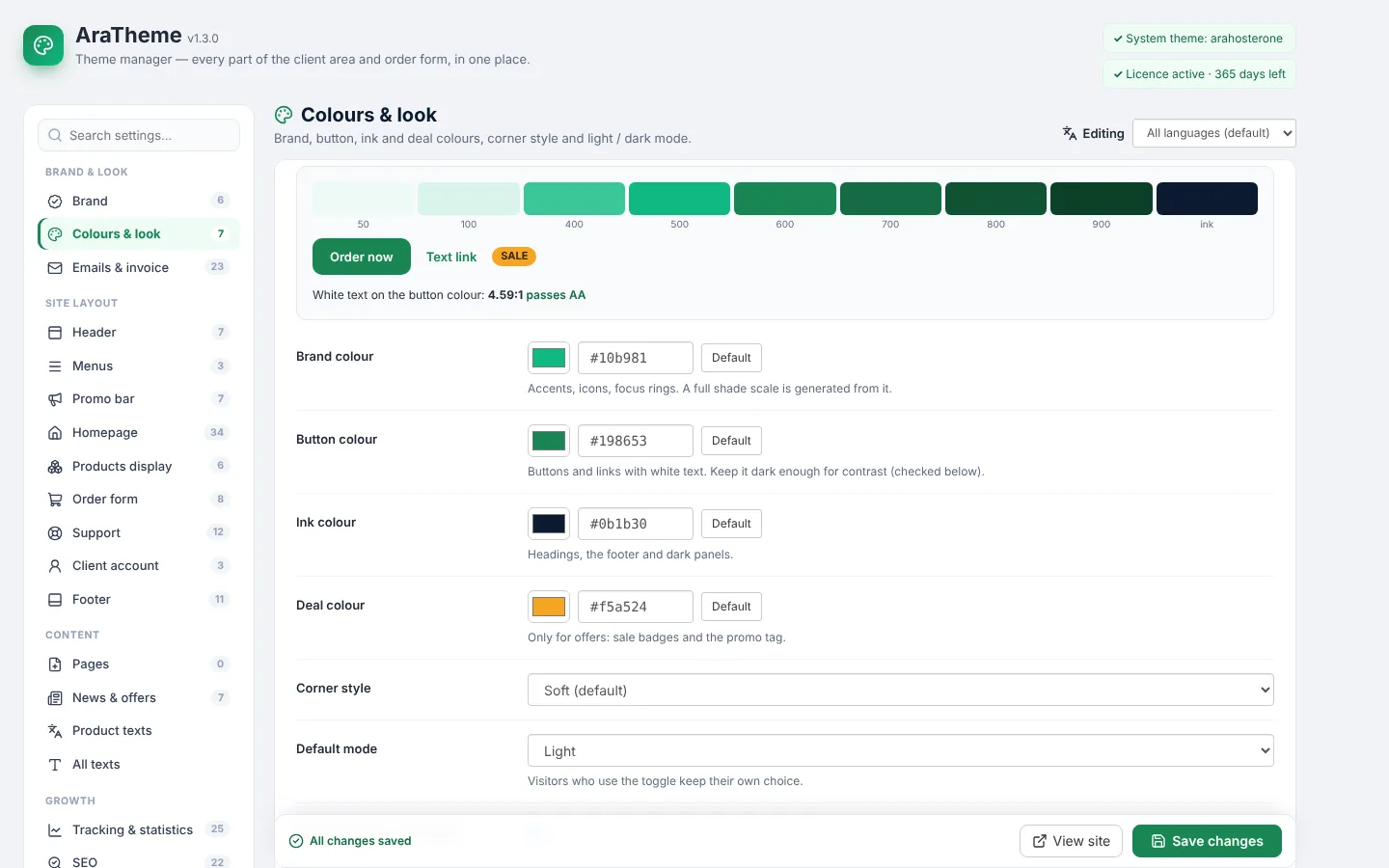 AraTheme theme manager
